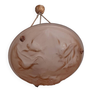 Lustre en pâte de verre, - rose