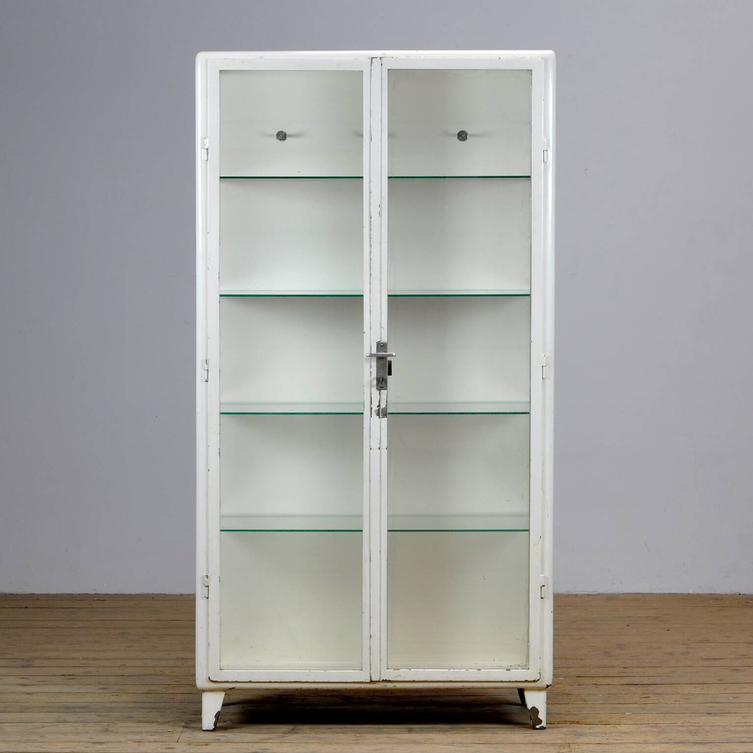 Vintage Steel And Glass Medical Cabinet, 1960s