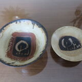 Set of 2 ceramic cups signed ethnic Berber style