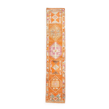 3x13 Runner Peach & Pink Handmade Long Hallway Vintage Runner Rug,79x399 Cm