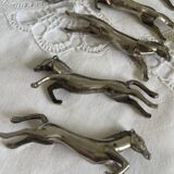 6 silver metal knife holders