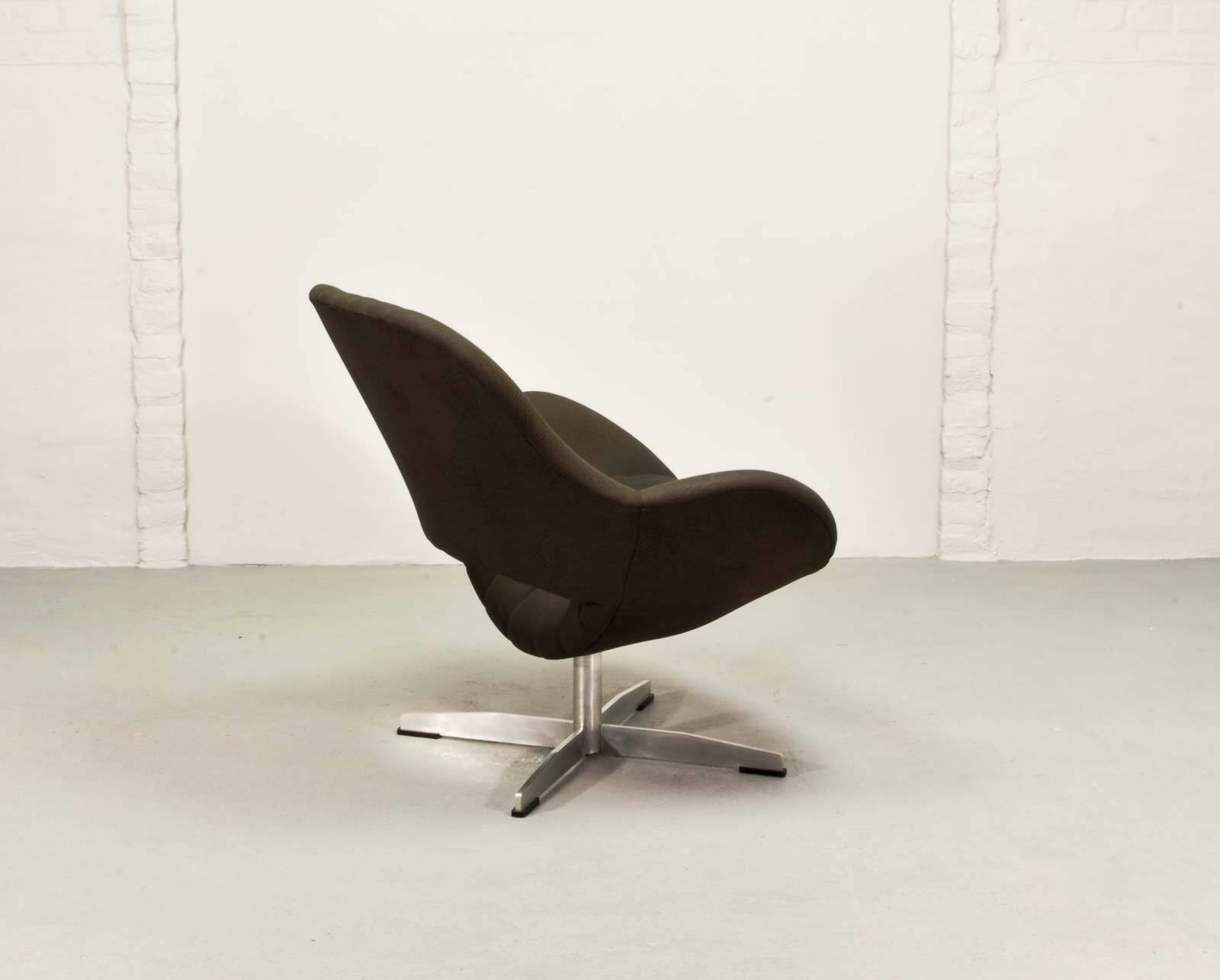 Rohé Chocolate Brown Leatherette Vintage Design Lounge Chair, 1960s