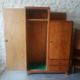 Vintage assymetrical oak cabinet