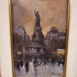 Painting of the Place de la République in Paris by Jozef Popczyk (1890-1971)