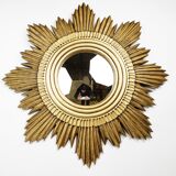 Vintage golden sunburst mirror, 1960s