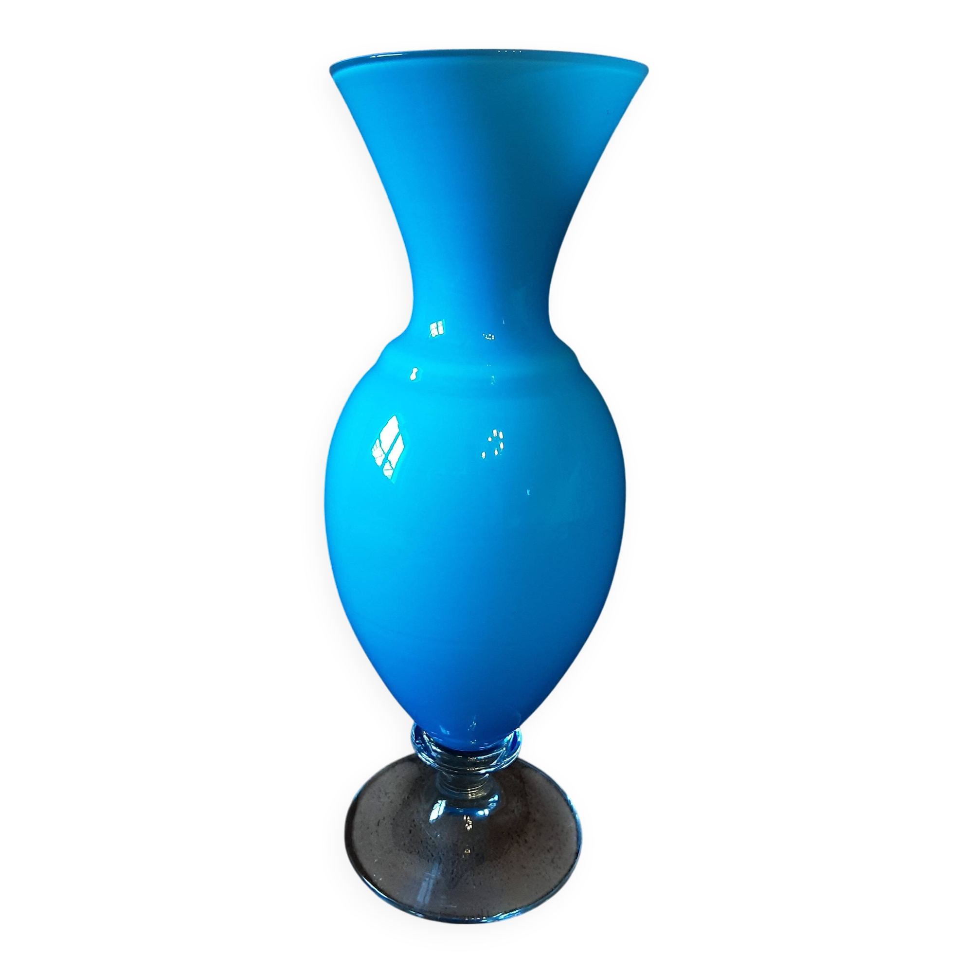 Turquoise opaline vase
