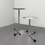 Pair of swivel stools / doctor's stools, metal, by Maquet, Germany, 1960s