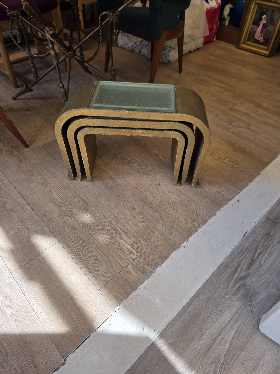 3 nesting tables, space age, circa 1970.
