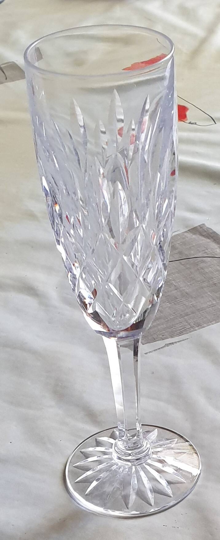 Champagne flutes from the Chantilly service by Cristallerie Saint-Louis.