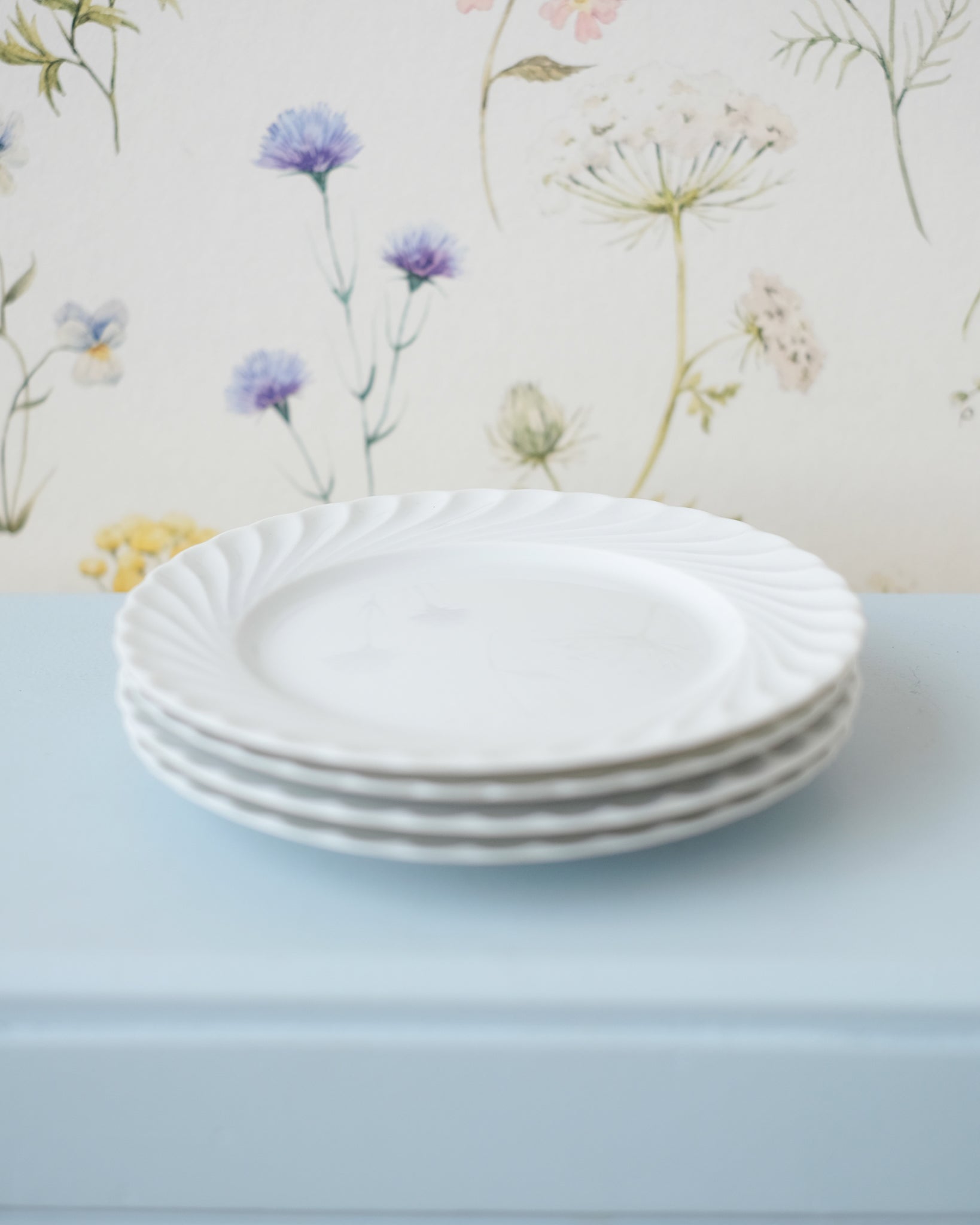4 small Haviland plates in white porcelain