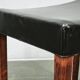 1960s Danish Modern Wood and Black Leather Stool