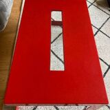 Red metal architect coffee table