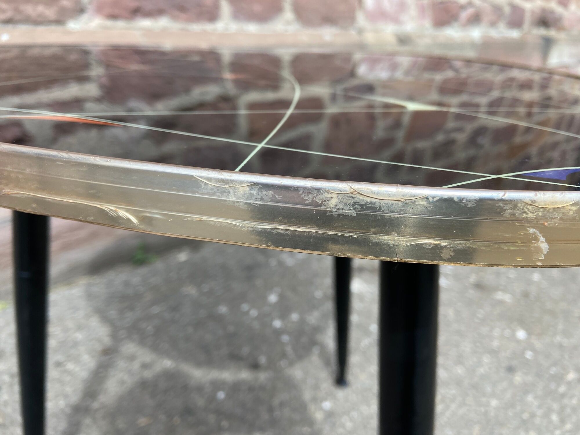 1960 French cocktail coffee table vintage design 1960 Scandinavian tripod