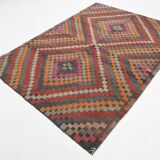 5x7 Bohemian Handmade Turkish Vintage Kilim Rug, 171x225Cm