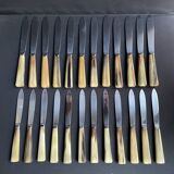 Box of 12 large and 12 small horn handle knives – Art Deco
