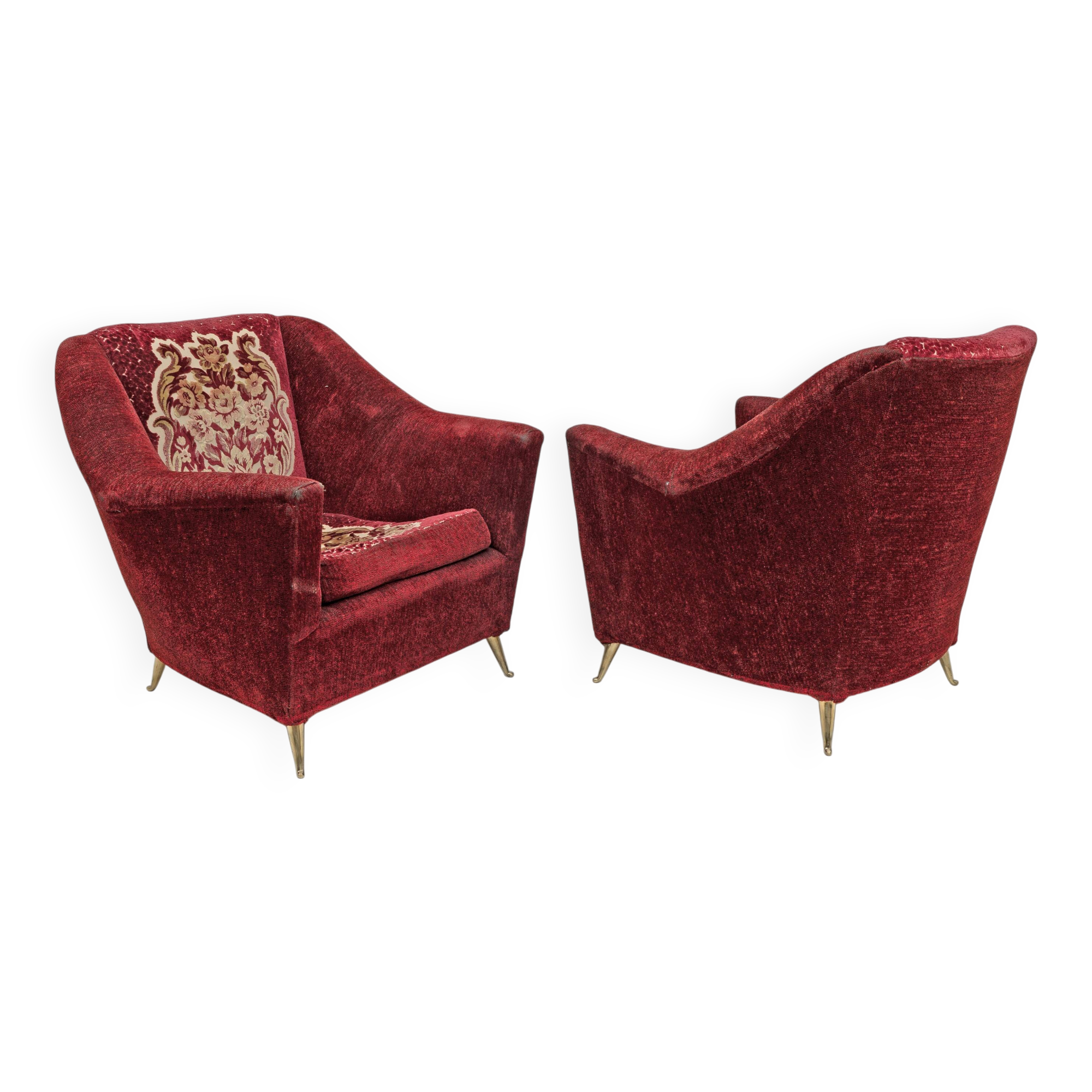 Pair of mid-century modern Italian armchairs for Ariberto Colombo
