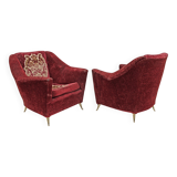 Pair of mid-century modern Italian armchairs for Ariberto Colombo