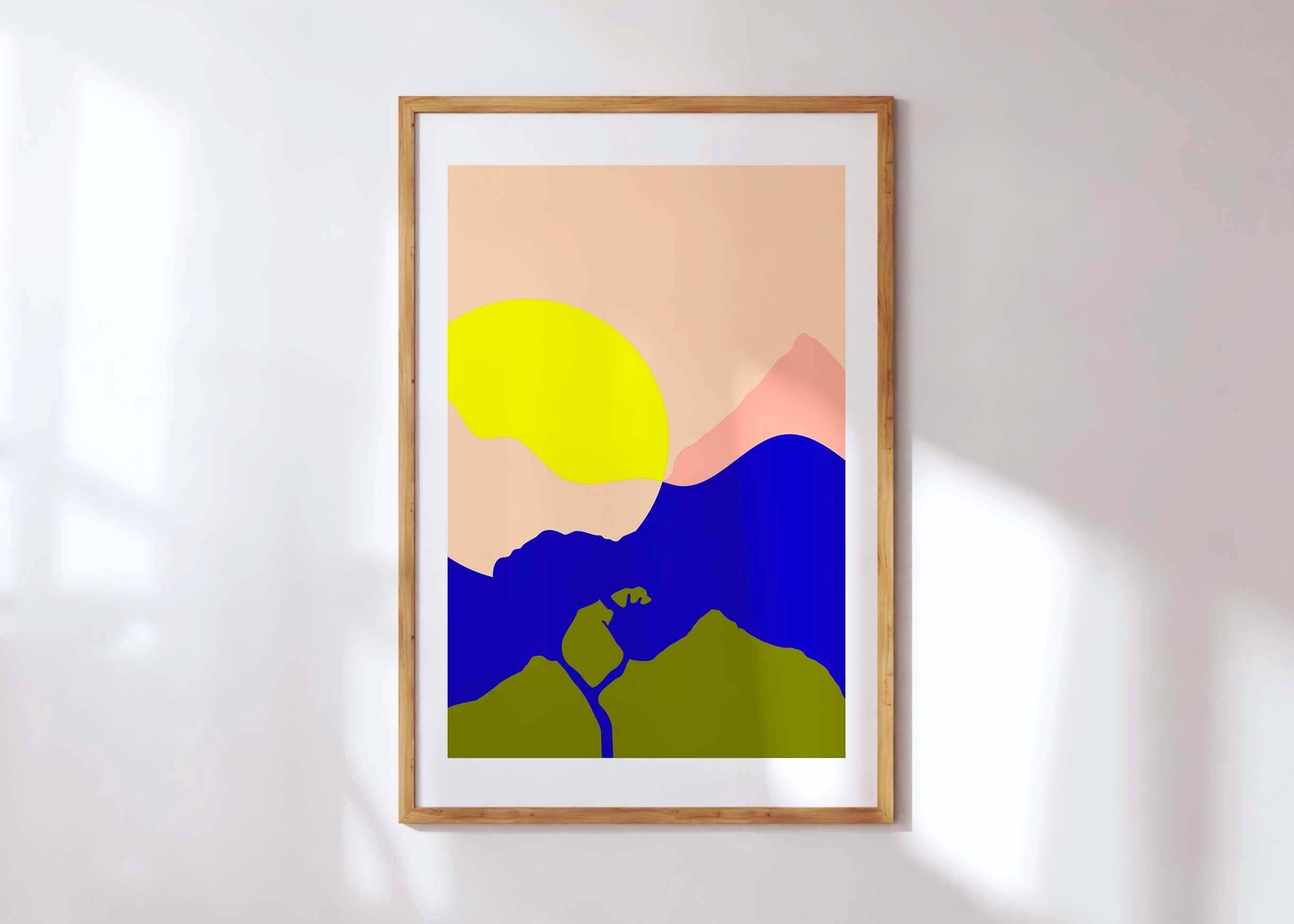 Round sun tree - limited edition art print (a4)