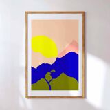 Round sun tree - limited edition art print (a4)