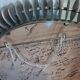 Large brutalist sun-type mirror, round, handmade - Folk Art
