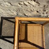 Bamboo and smoked glass side table, 1970s