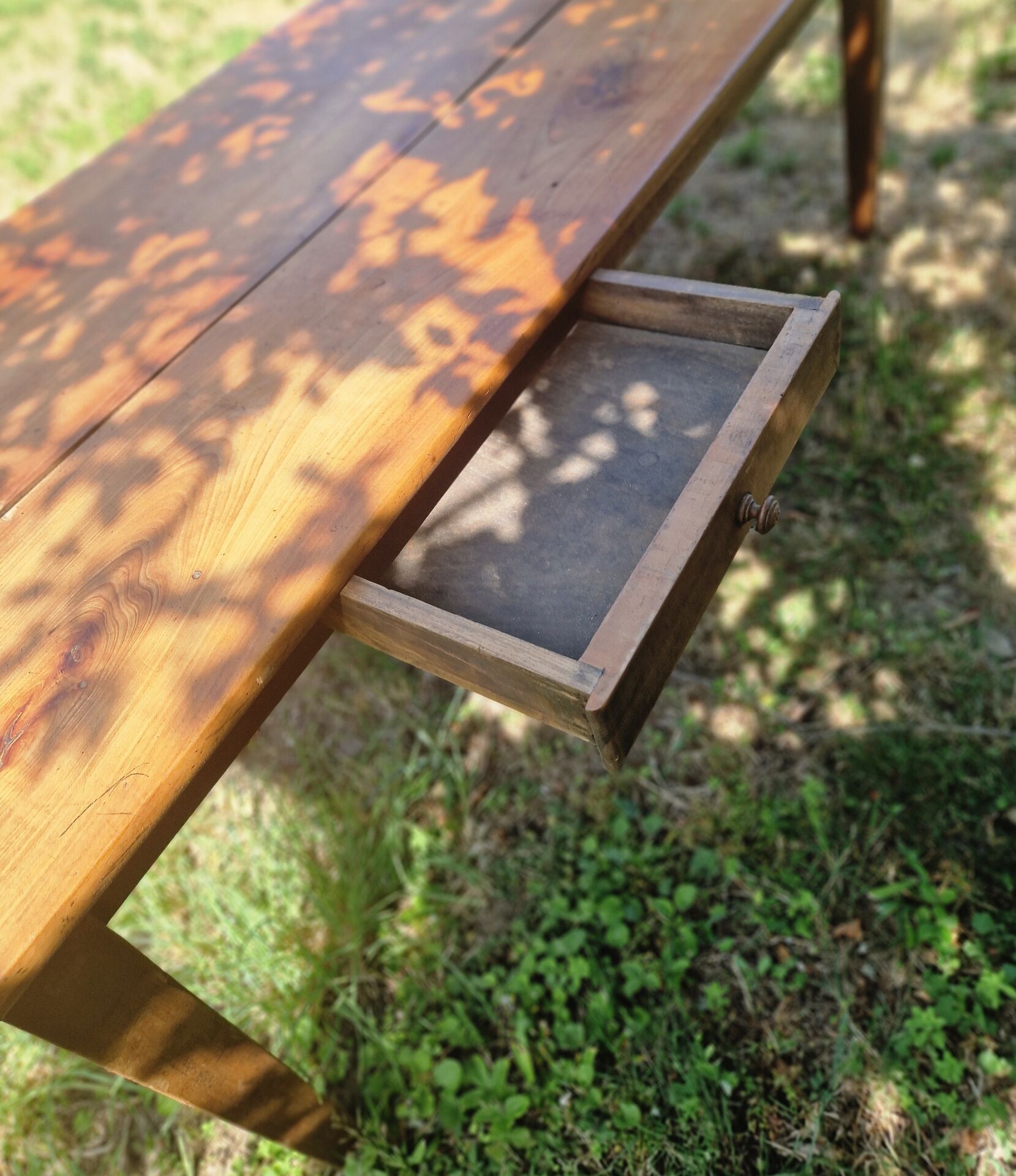Old farmhouse table in cherry wood 204 x 81 cm
