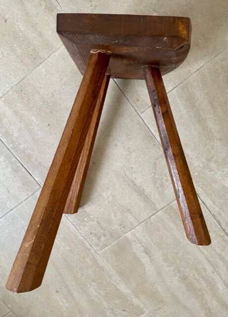 Tripod stool in solid oak 1950