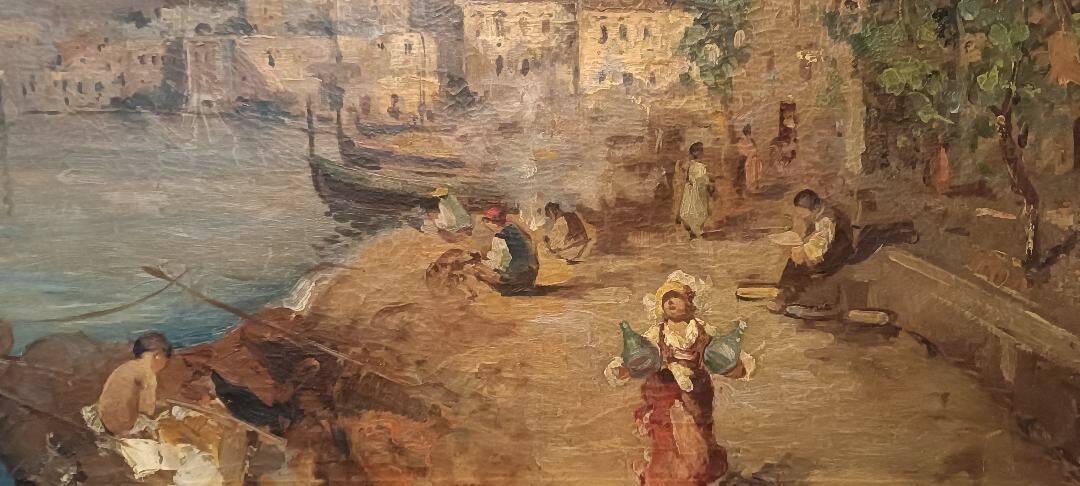 Oil painting on canvas by Salvatore Balsamo (Naples 1894-1922)