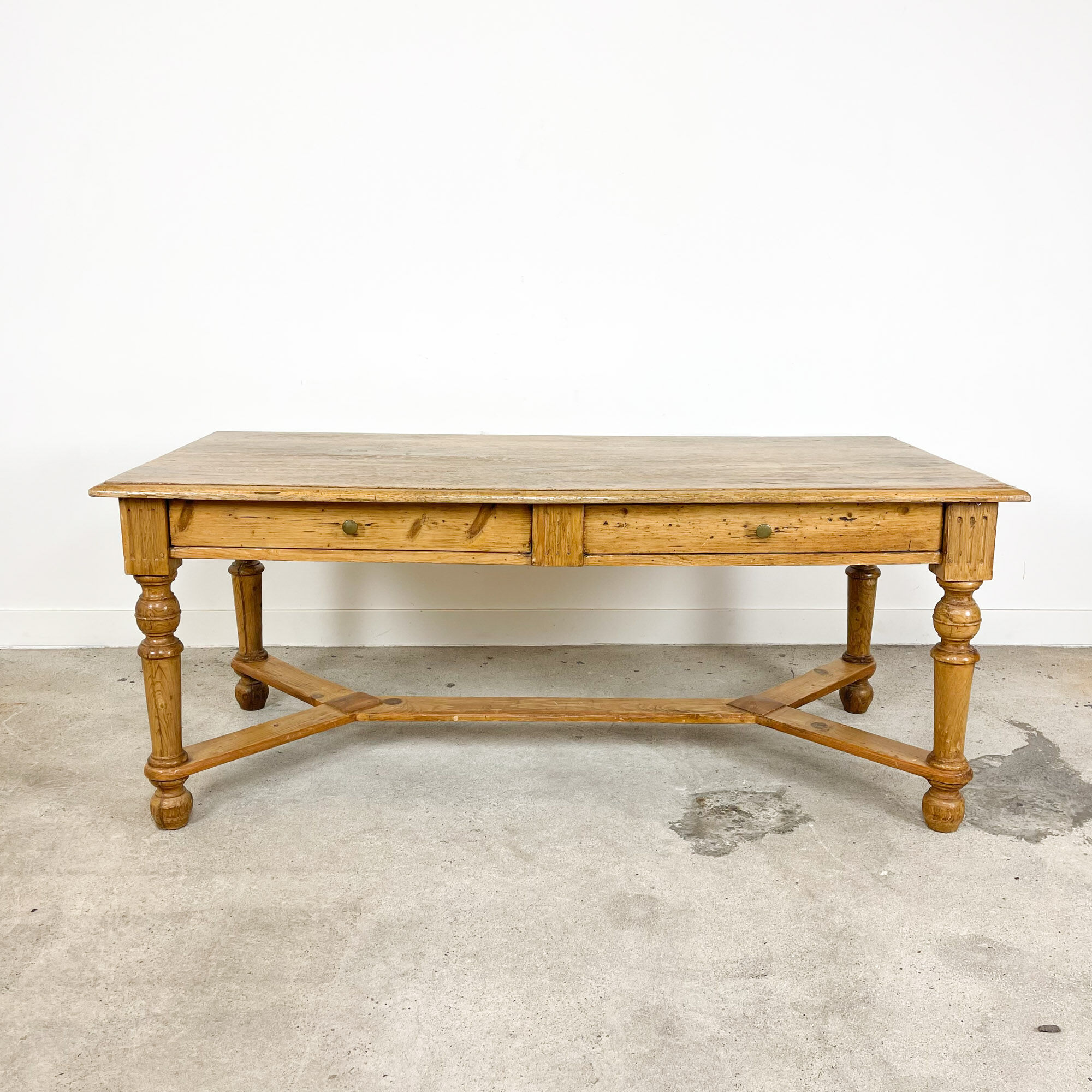 Antique pine and oak writing desk table
