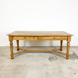 Antique pine and oak writing desk table