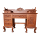 Vintage Vanity Desk, unique hand carved, Chiang Mai teak wood