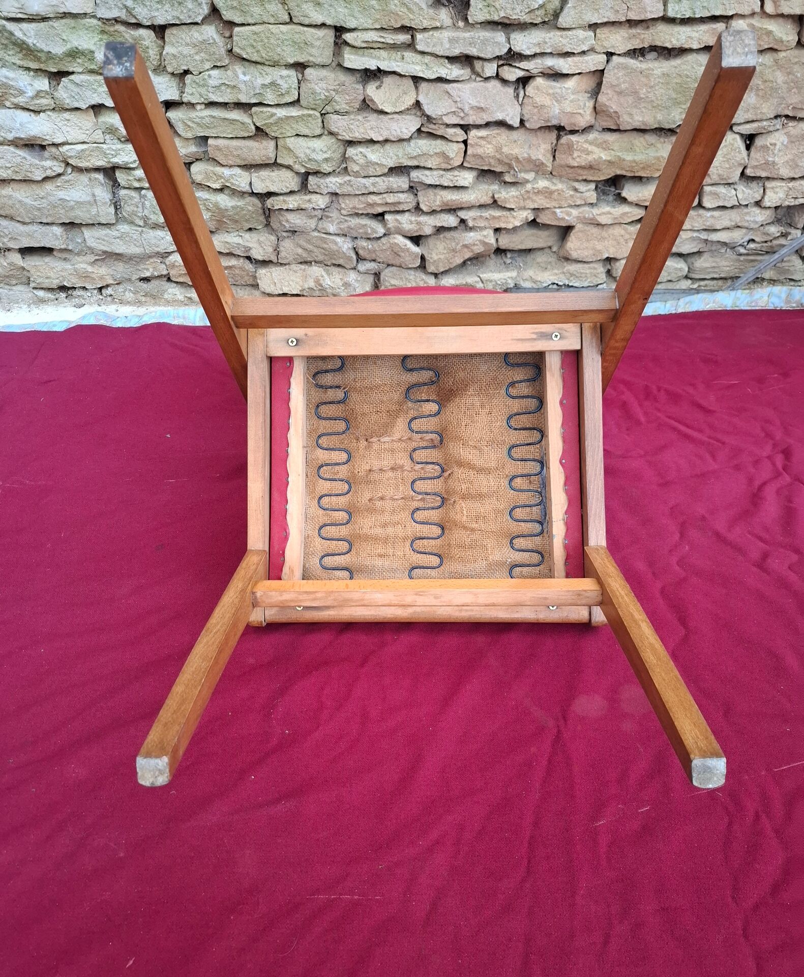 Fauteuil en hêtre et skaï
