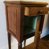 Wooden and marble bedside