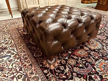 Large red Chesterfield ottoman hocker pouffes