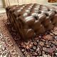 Large red Chesterfield ottoman hocker pouffes