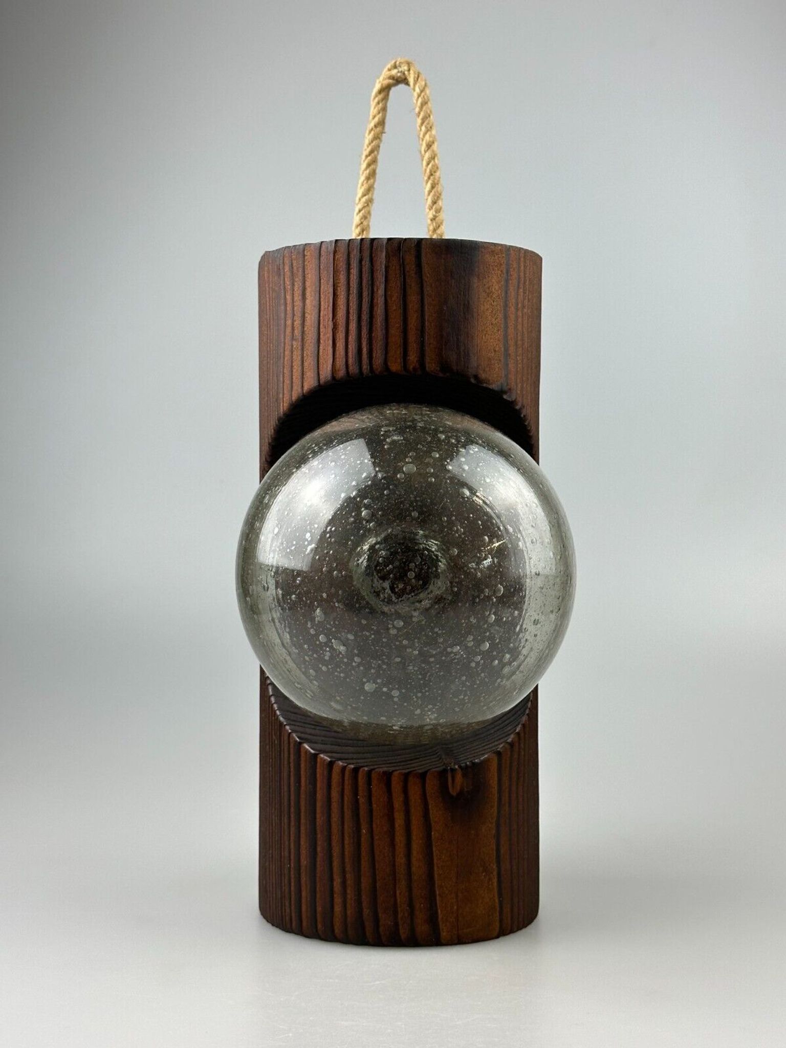 60s 70s Wall Lamp Wood Glass Wall Sconce Brutalist Temde Leuchten Switzerland