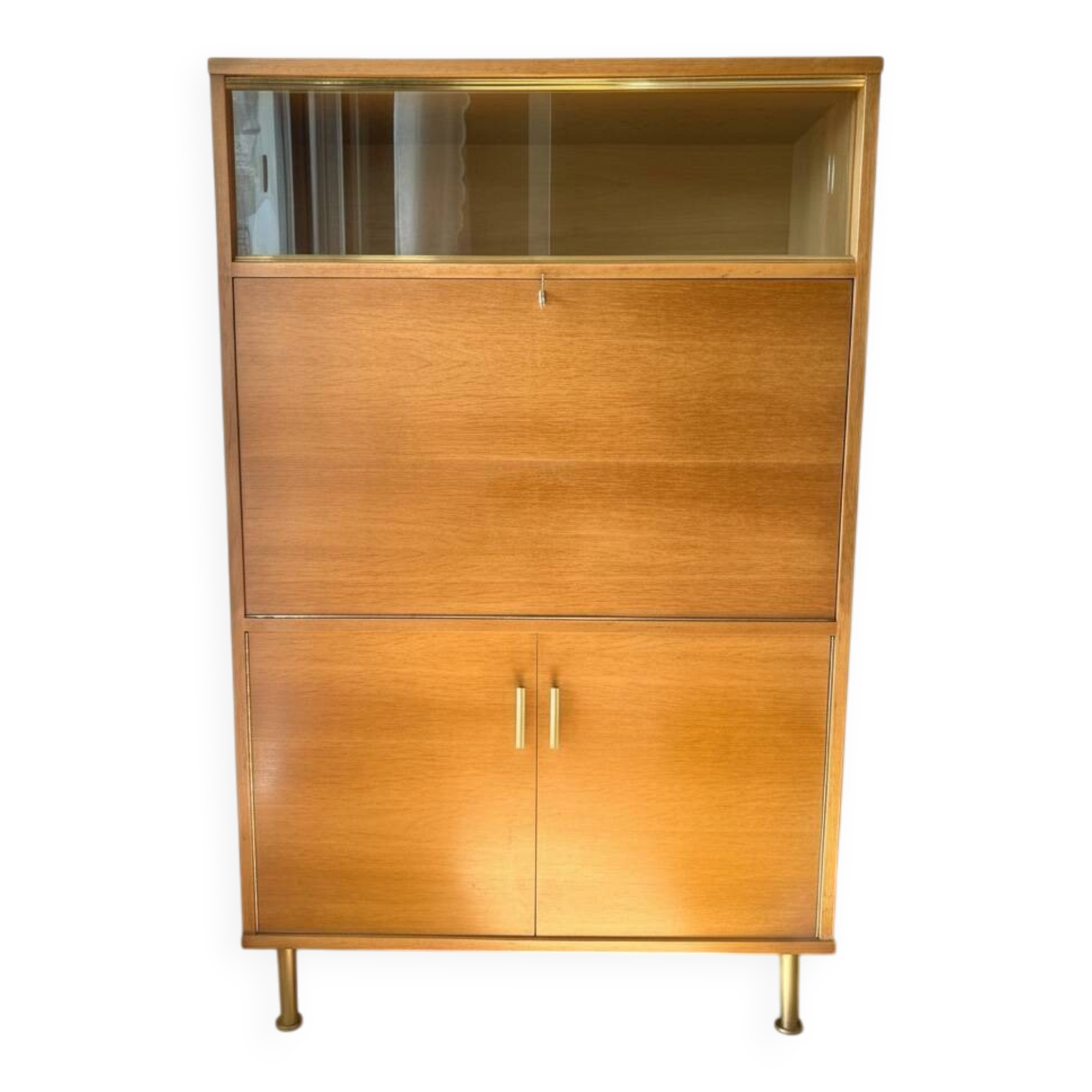 Scandinavian secretary 1960 golden oak