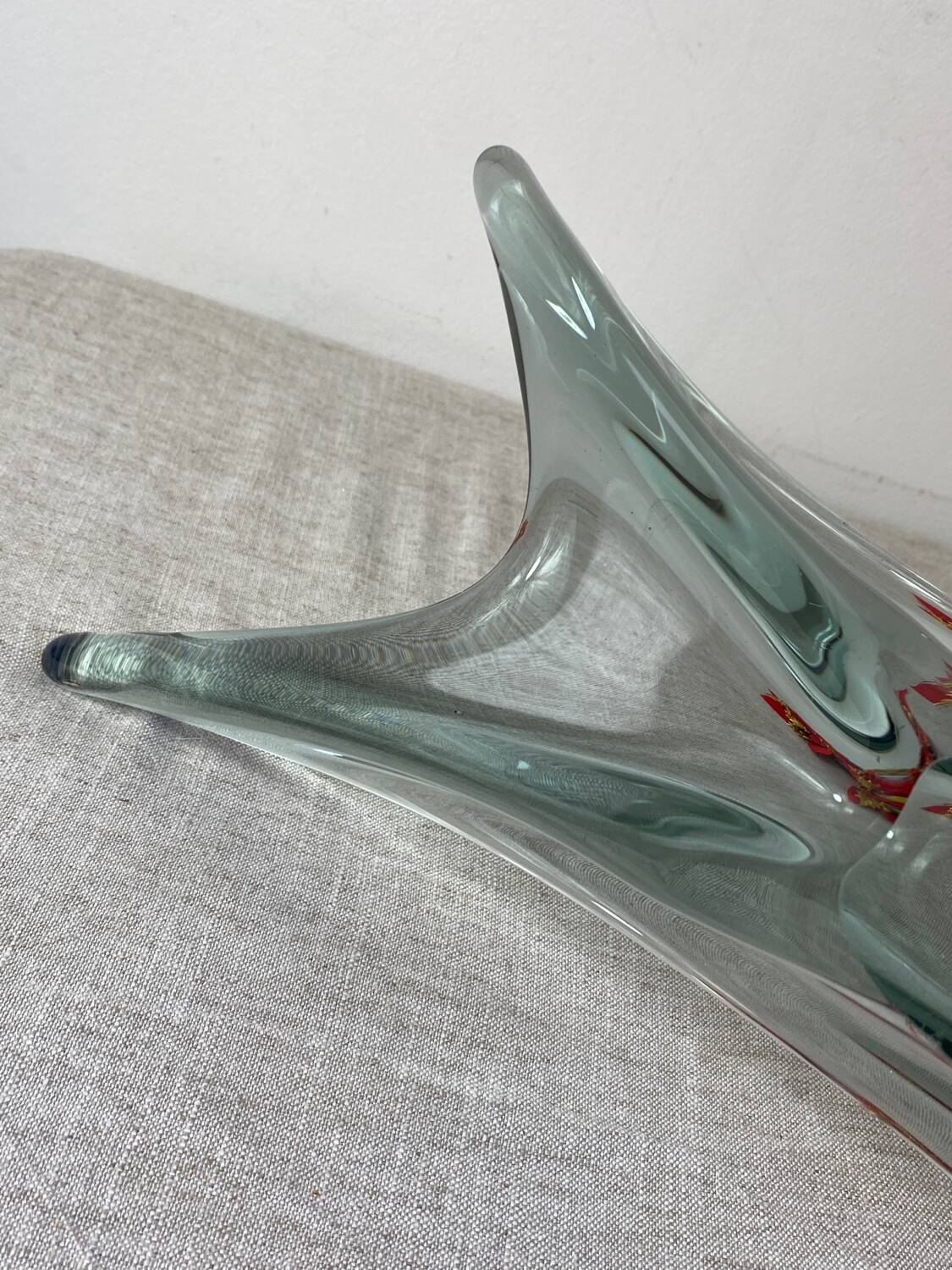 Coupe à fruits, centre de table en verre fumé