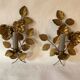 Pair of old wall lights, gold metal, 1950s