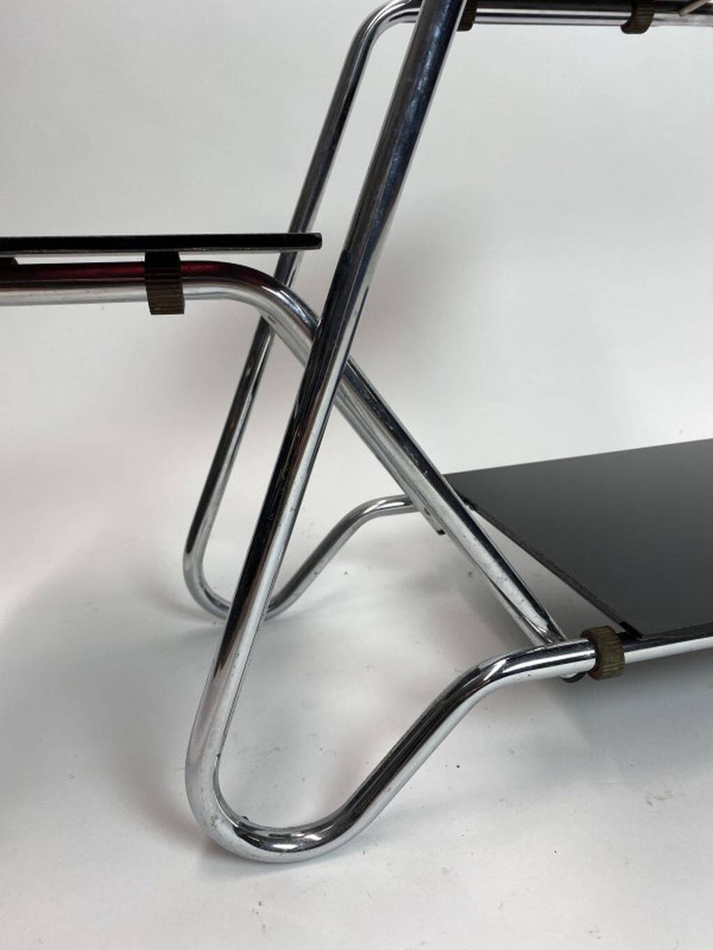 Chrome tubular flower stand by Emile Guyot