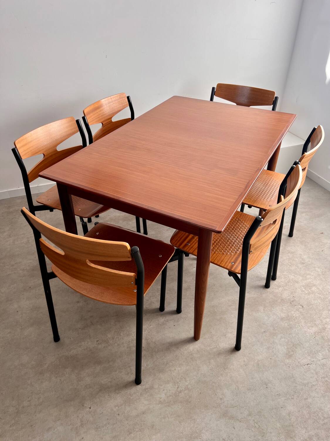 Old Scandinavian design rectangular teak table from the 60s vintage