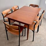 Old Scandinavian design rectangular teak table from the 60s vintage