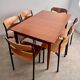 Ancienne table en teck rectangulaire design scandinave des années 60 vintage