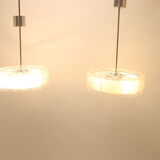 2 ice hanging lamps Doria Leuchten silver 40 cm