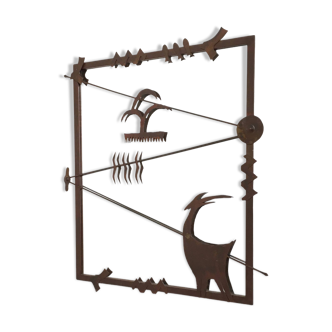 Contemporary Wall Mirror with Iron Frame, Italy