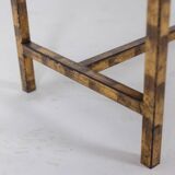 Table basse en laque et fer doré. Années 1950.