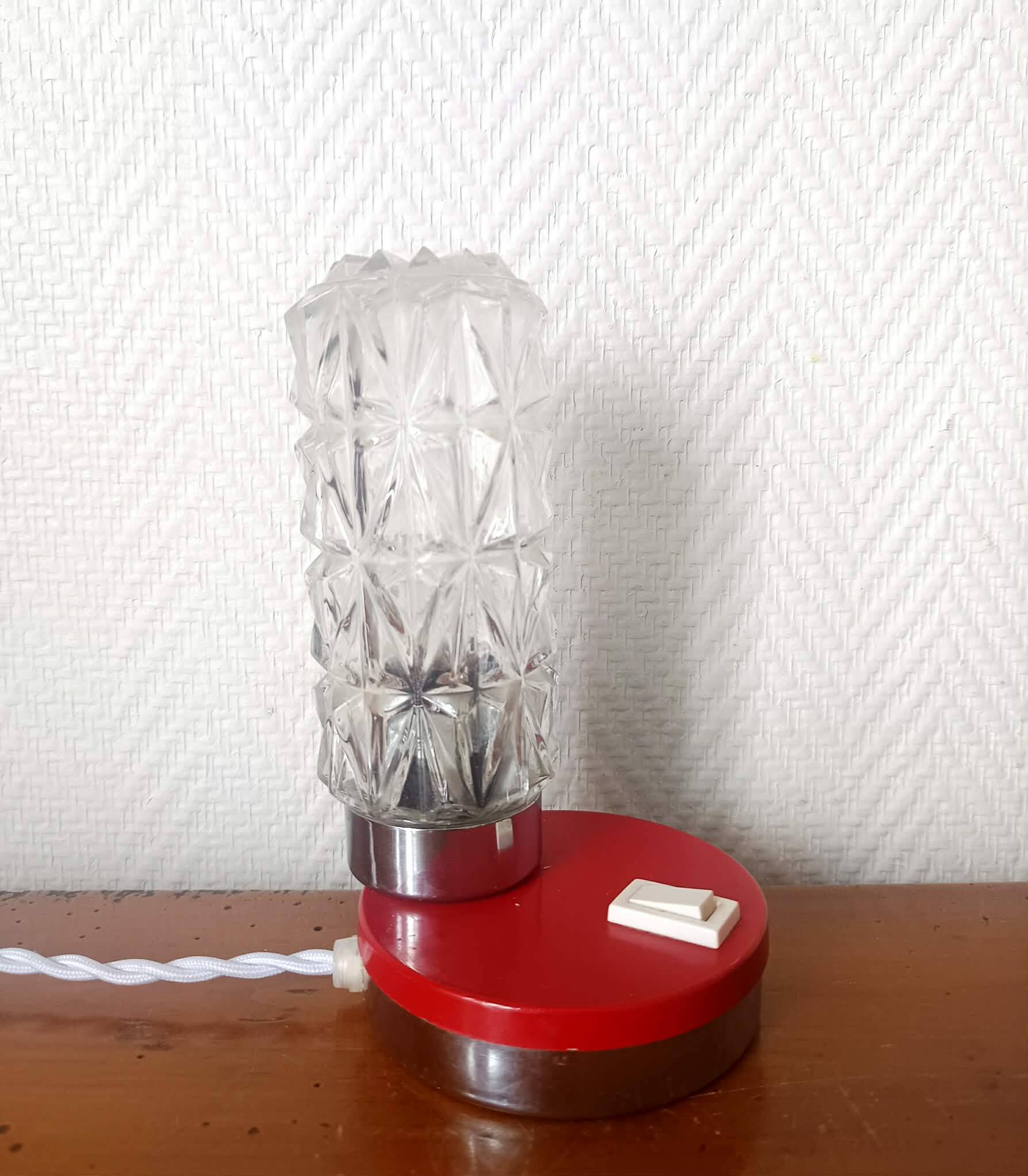 Space age night light glass 1970