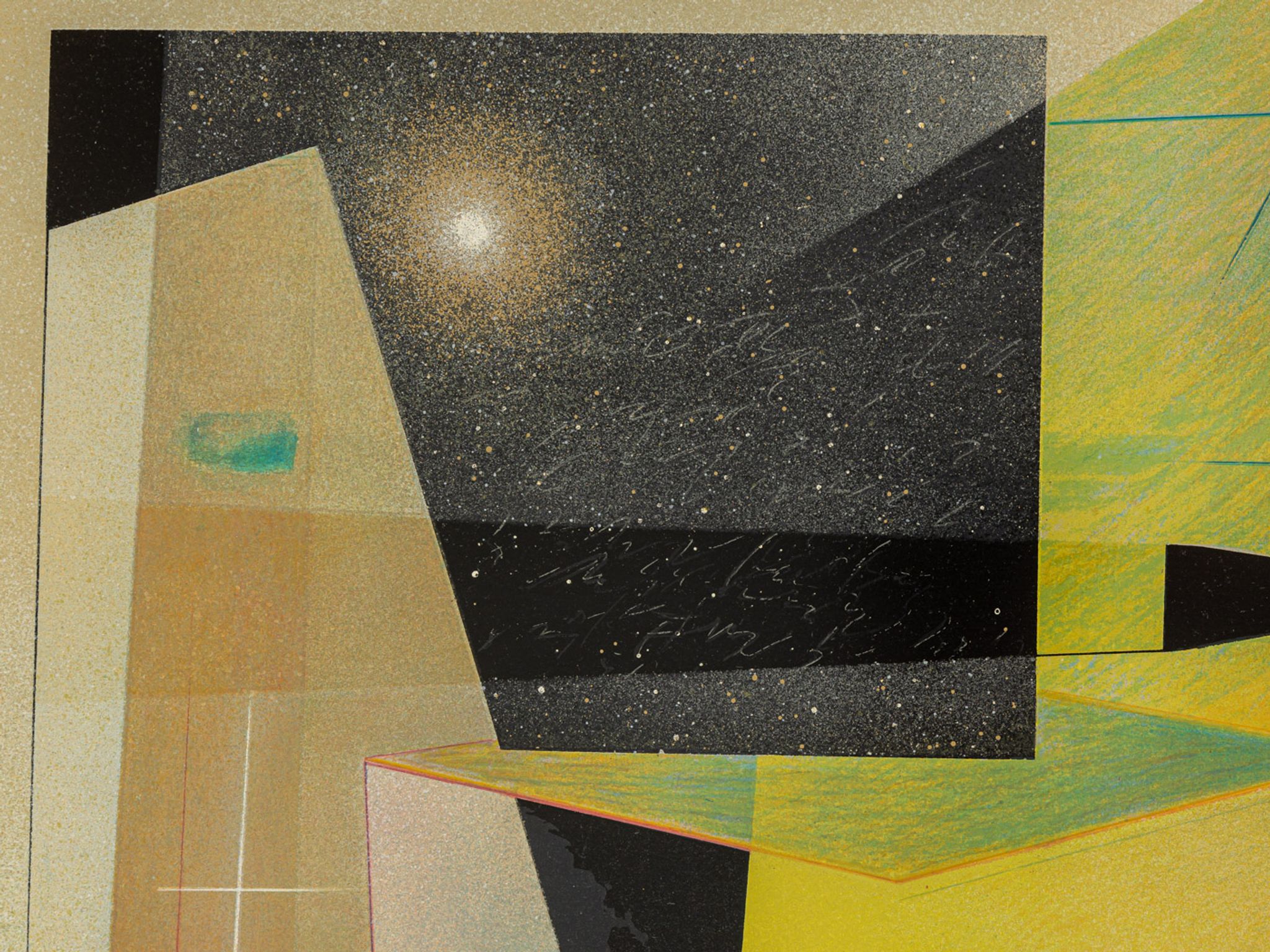 Lichtquelle, Sérigraphie en couleurs, 83 x103 cm
