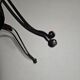 Italian postmodern turnable wrought iron dining chairs with leather seats
