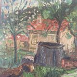 Country house landscape signed from 1963